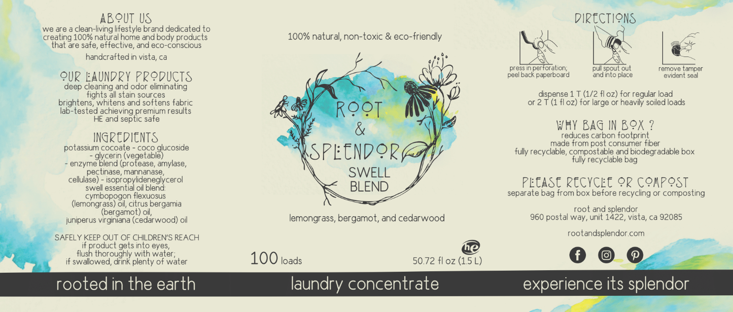 Laundry Soap Concentrate: Free and Clear / 1.5L (100 Loads)