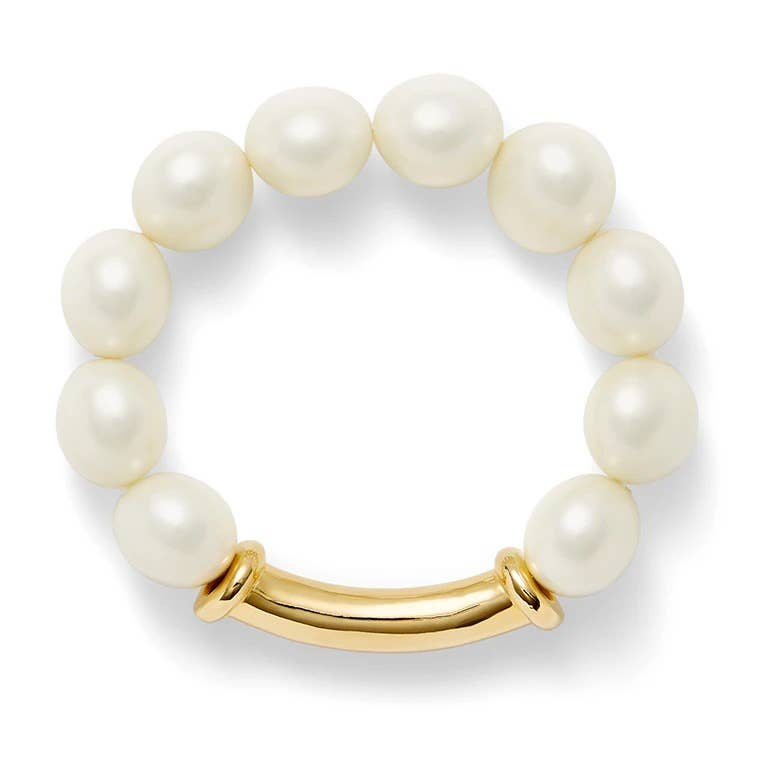 Classic Pebble Pearl Bracelet: Salmon