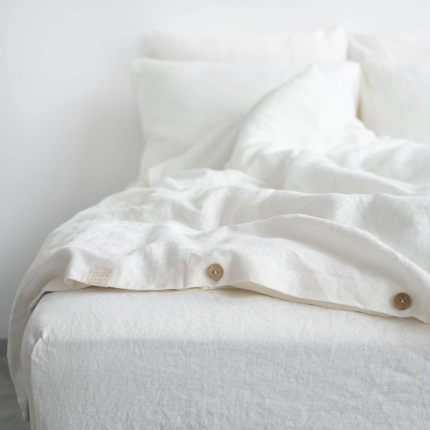 White Linen Duvet Cover: 102"x87" | 260x220cm US King | UK King