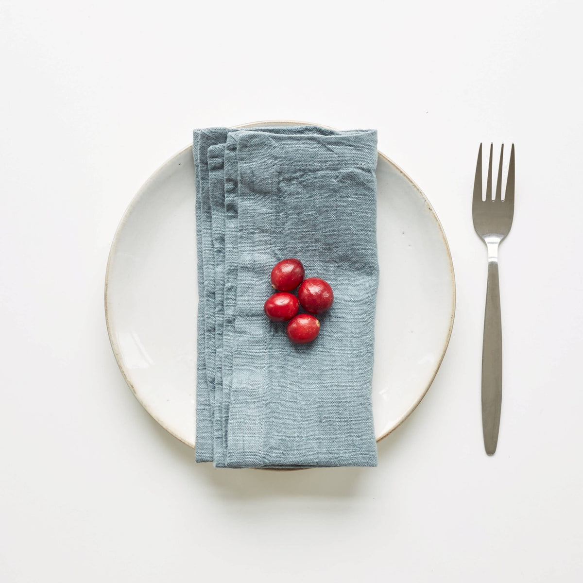 Blue Fog Linen Napkins Set of 4: 18"x18" | 45x45 cm