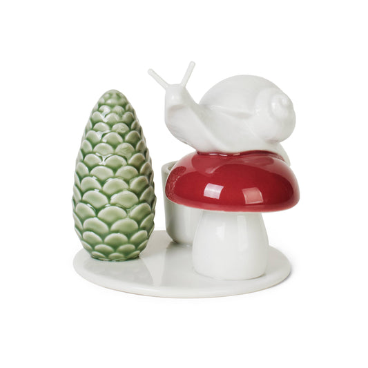 Winter Stories Snail & Mushroom Candlestick
