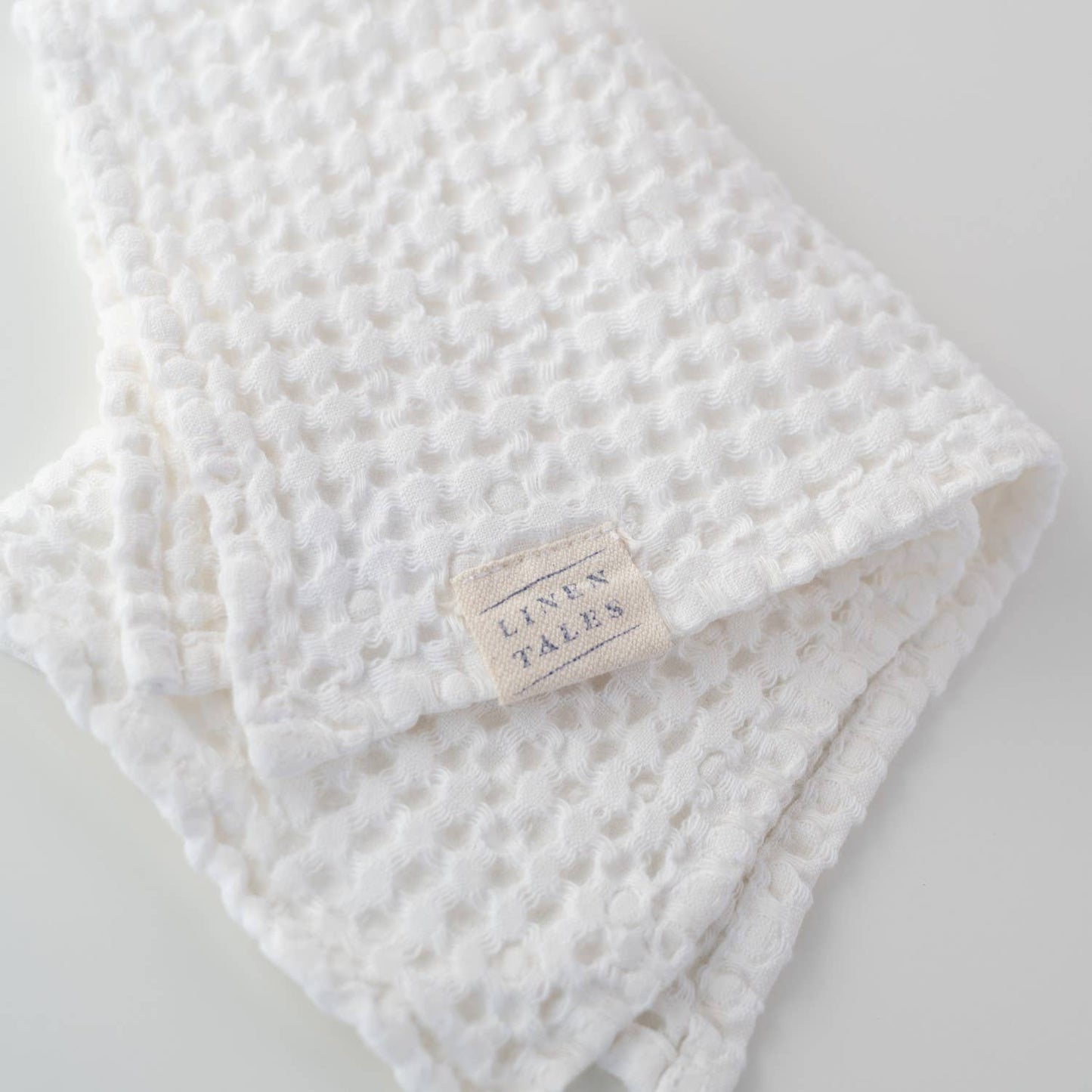 White Linen & Cotton Honeycomb Waffle Towels: 39"x55" | 100x140cm