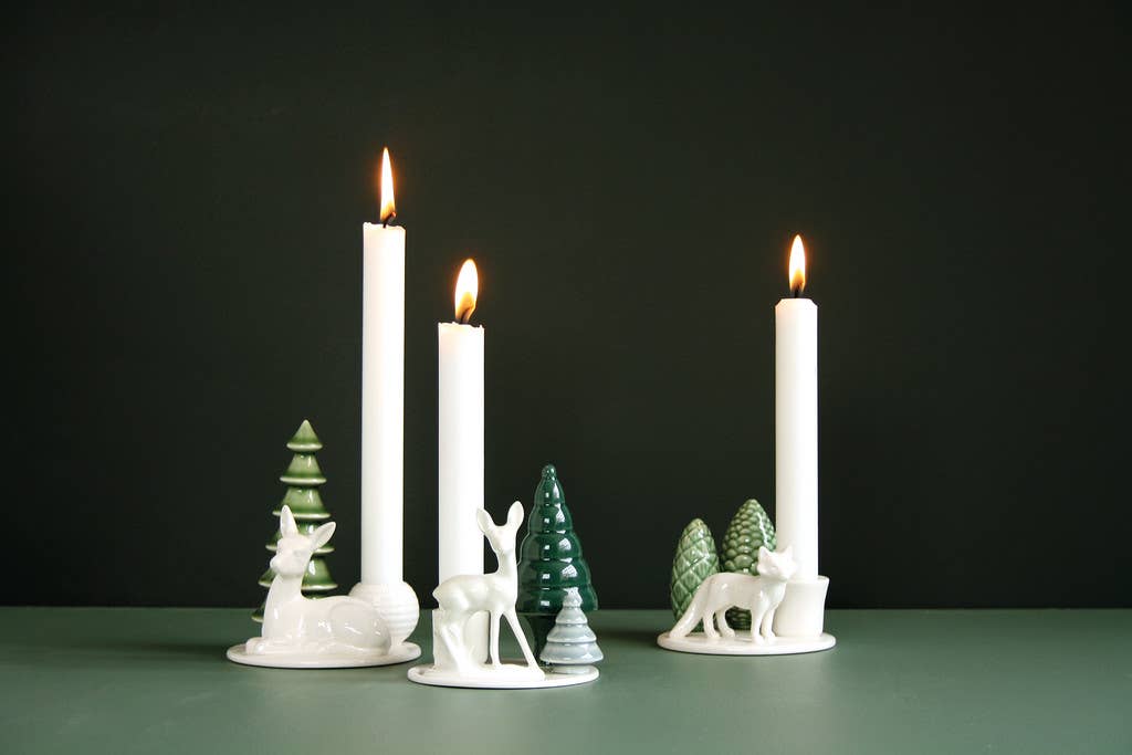 Winter Stories Fox Candlestick