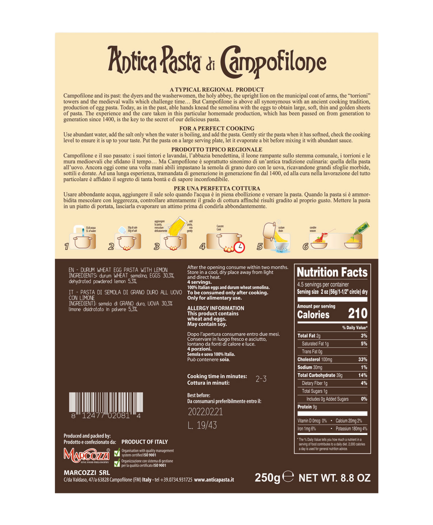 Lemon Fettuccine by Antica Pasta