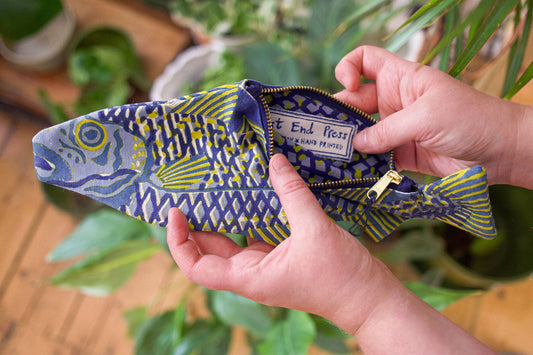 Zipper Pouch Fish Fabric