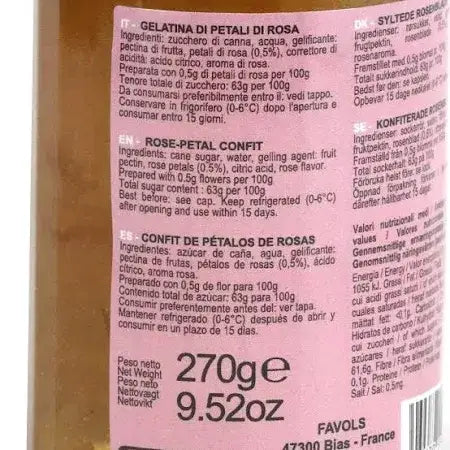 Rose Petal Confit Jelly, Favols 9.2oz