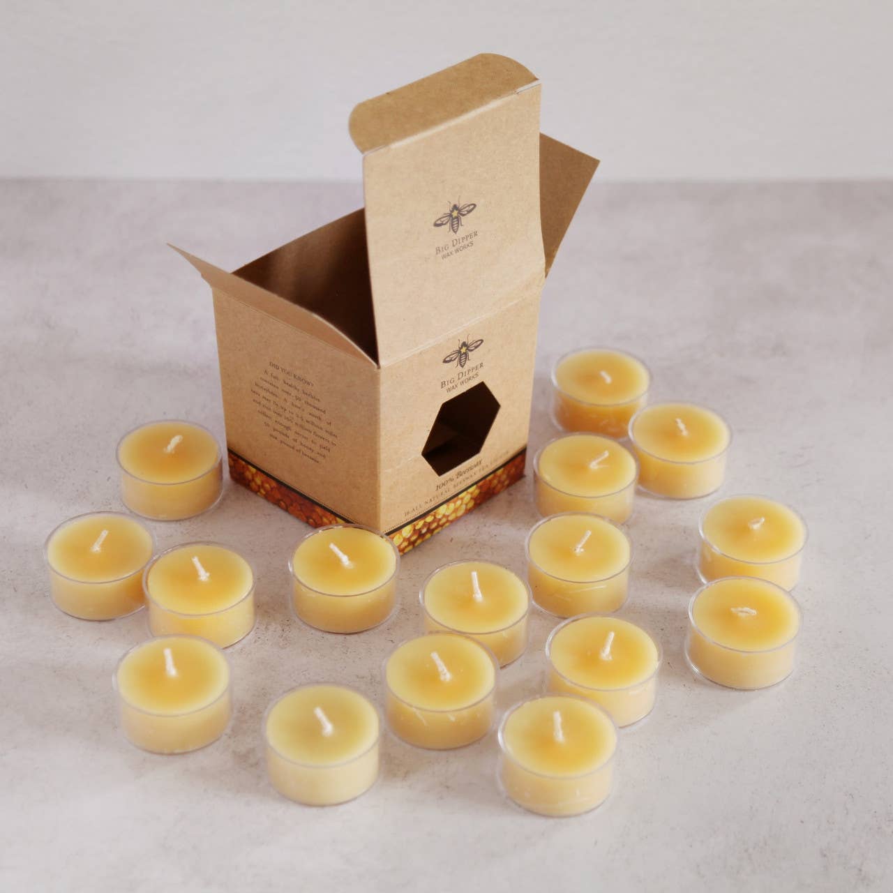 Pure Beeswax Tea Lights (Box of 16)
