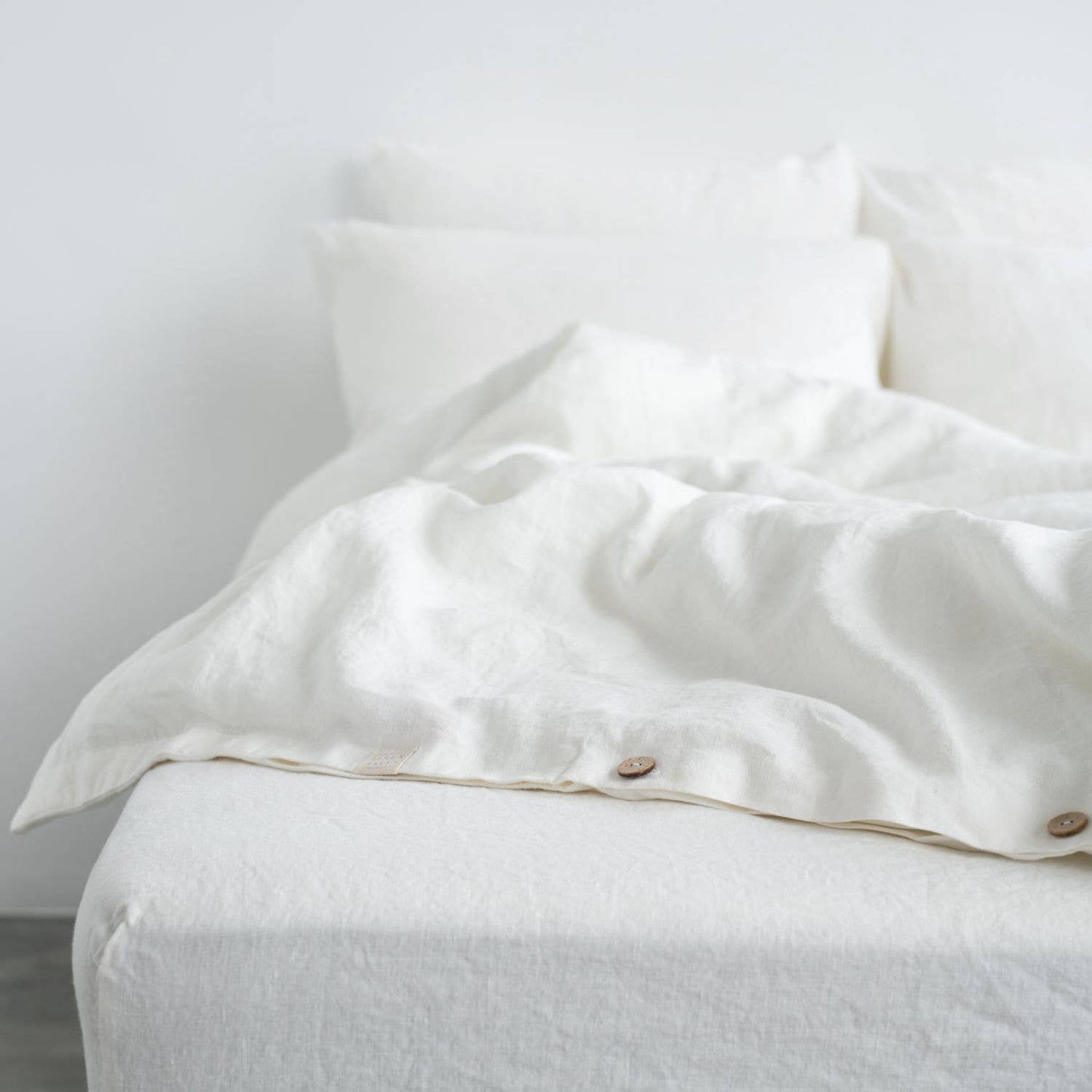 White Linen Duvet Cover: 102"x87" | 260x220cm US King | UK King