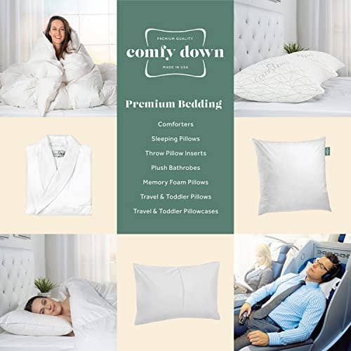 ComfyDown Decorative Throw Pillow Insert, Down - Square: 24X24
