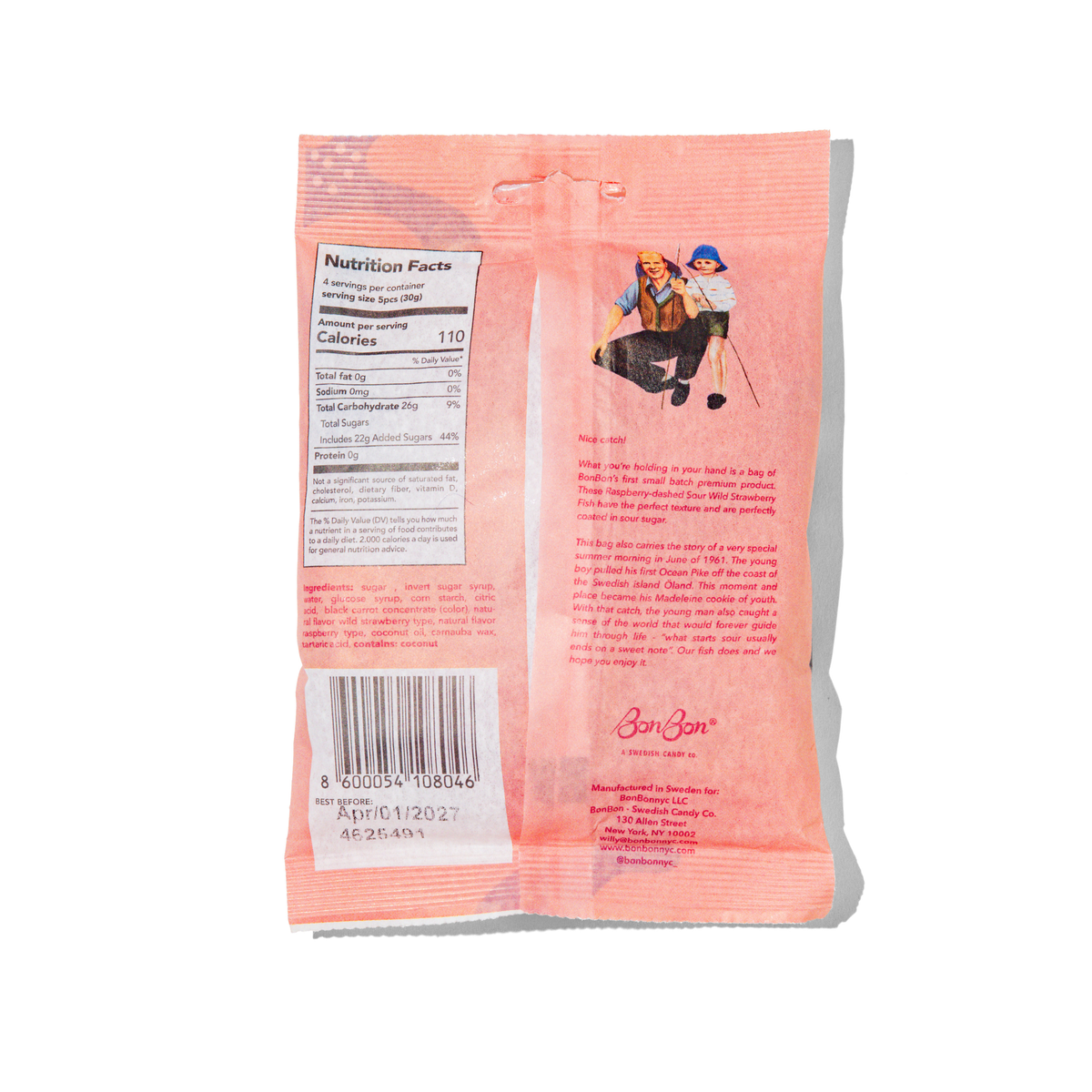 Sour Wild Strawberry Fish - Swedish Candy 5.2oz (150g)