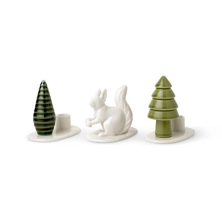 Winter Stories Flock Squirrel candlestick