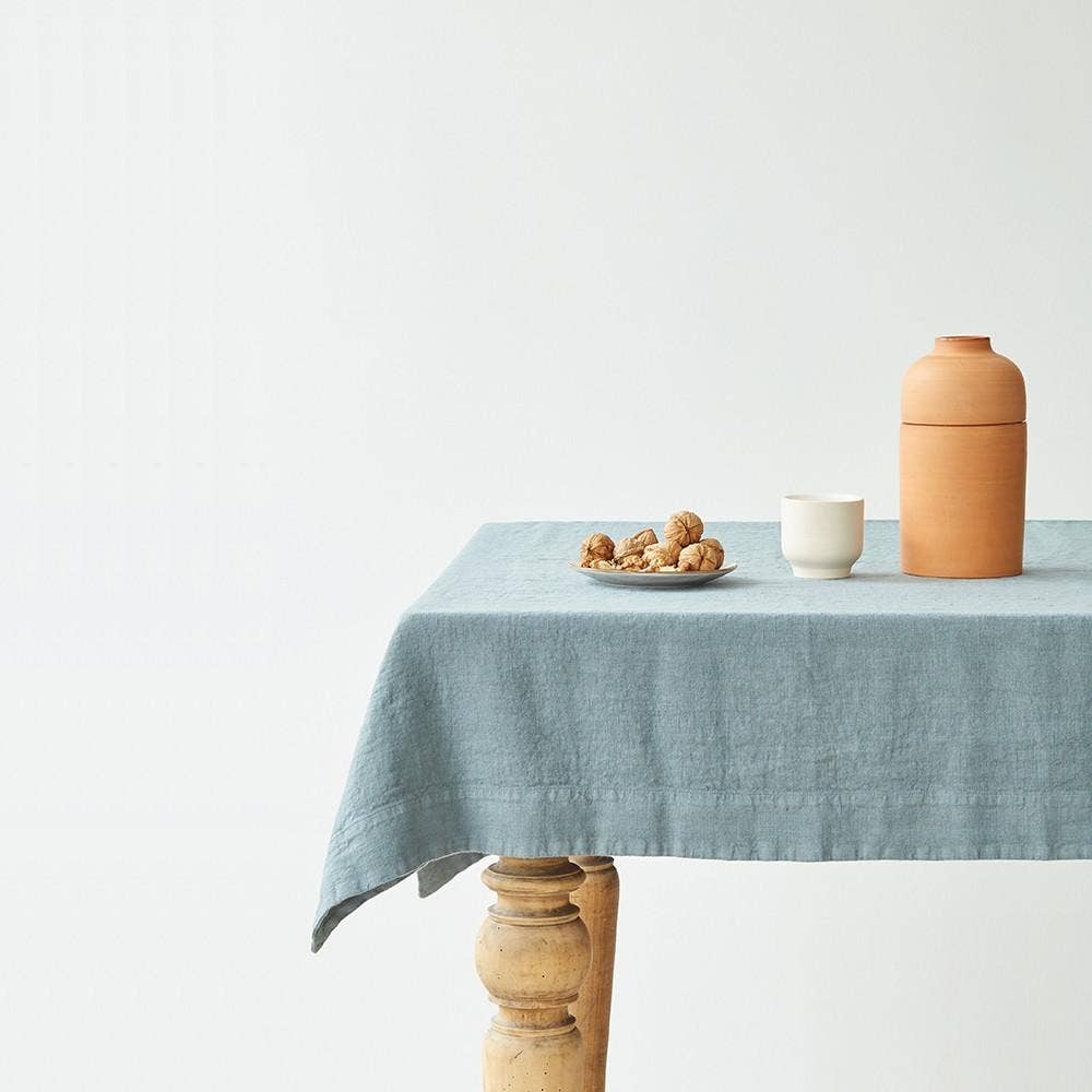 Blue Fog Linen Tablecloth: 55"x118" | 140x300 cm