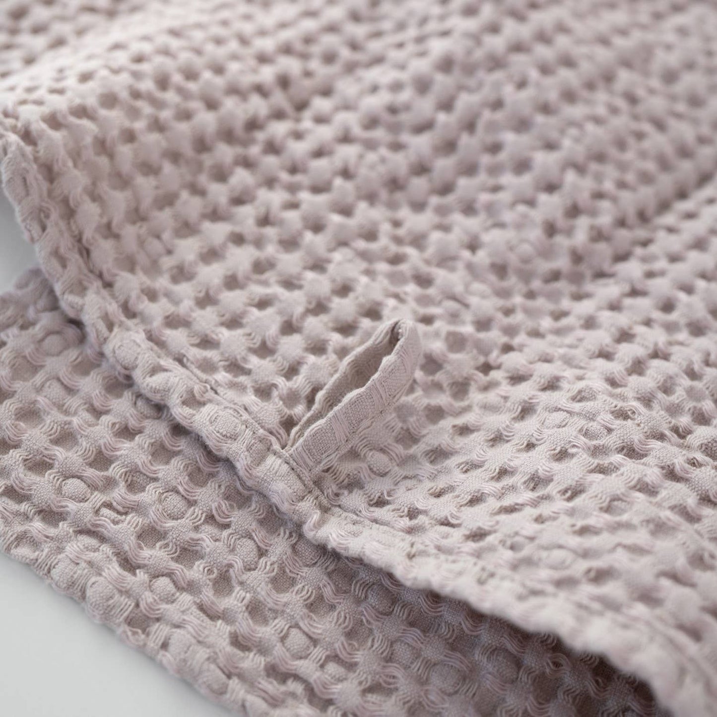 Powder Linen & Cotton Honeycomb Waffle Towels: 39"x55" | 100x140cm