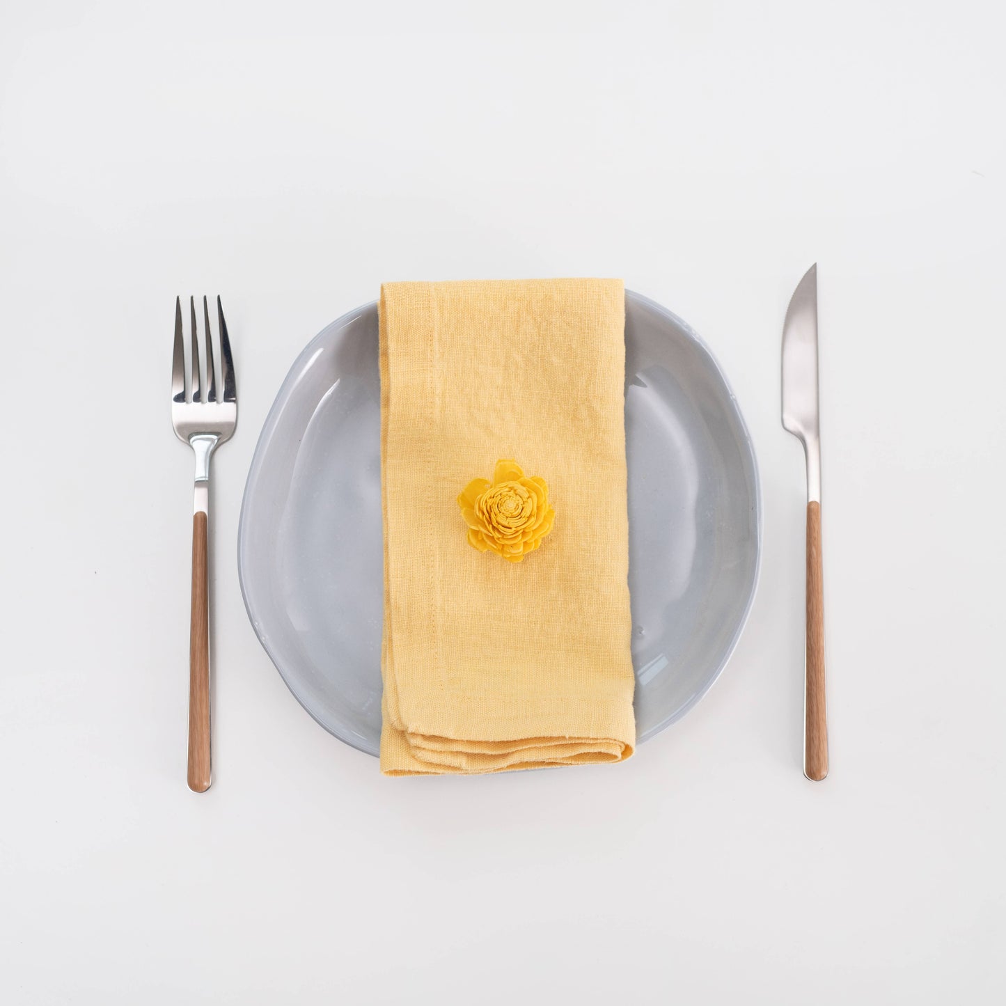 Butter Linen Napkins Set of 4: 18"x18" | 45x45 cm