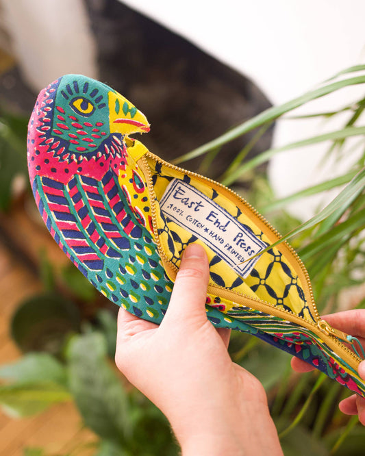 Zipper Pouch Parrot Fabric
