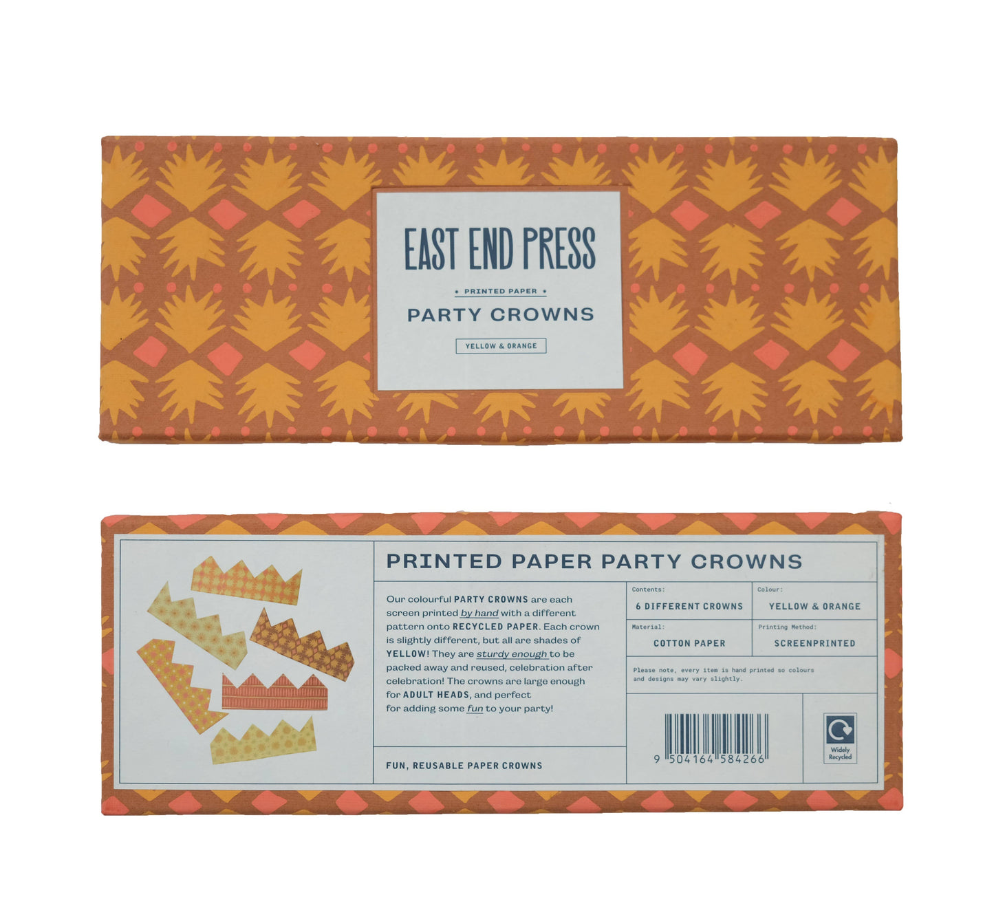 YELLOW & ORANGE PAPER CROWNS