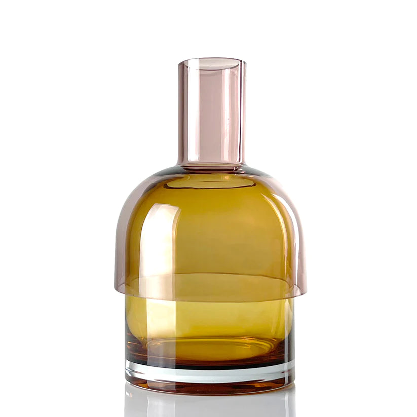 Flip Vase Medium Pink and Yellow Glass Vase