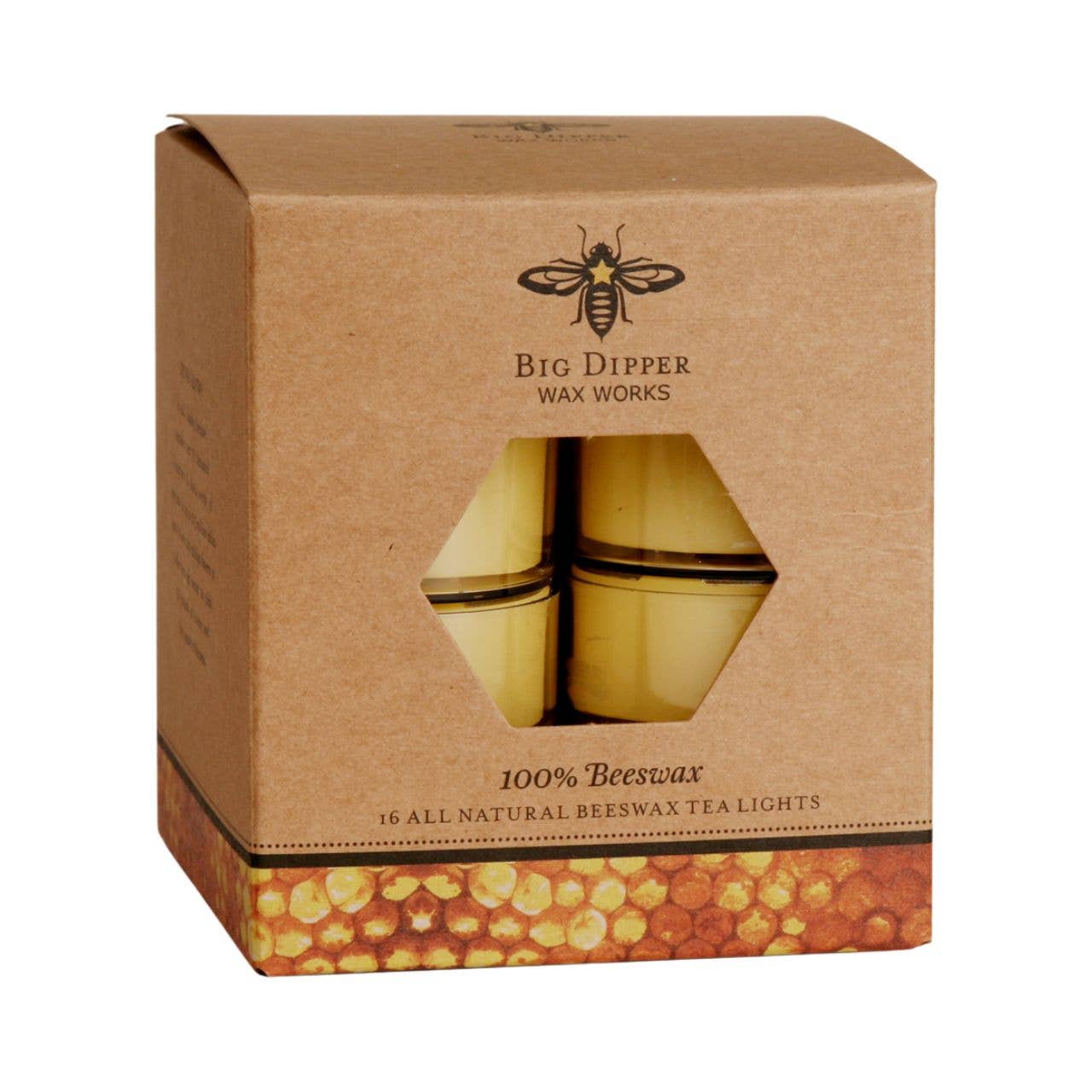 Pure Beeswax Tea Lights (Box of 16)