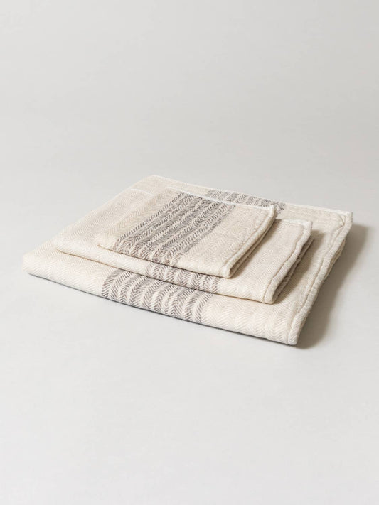 Flax Line Organics Towel - Brown-Beige: Hand Towel (M)