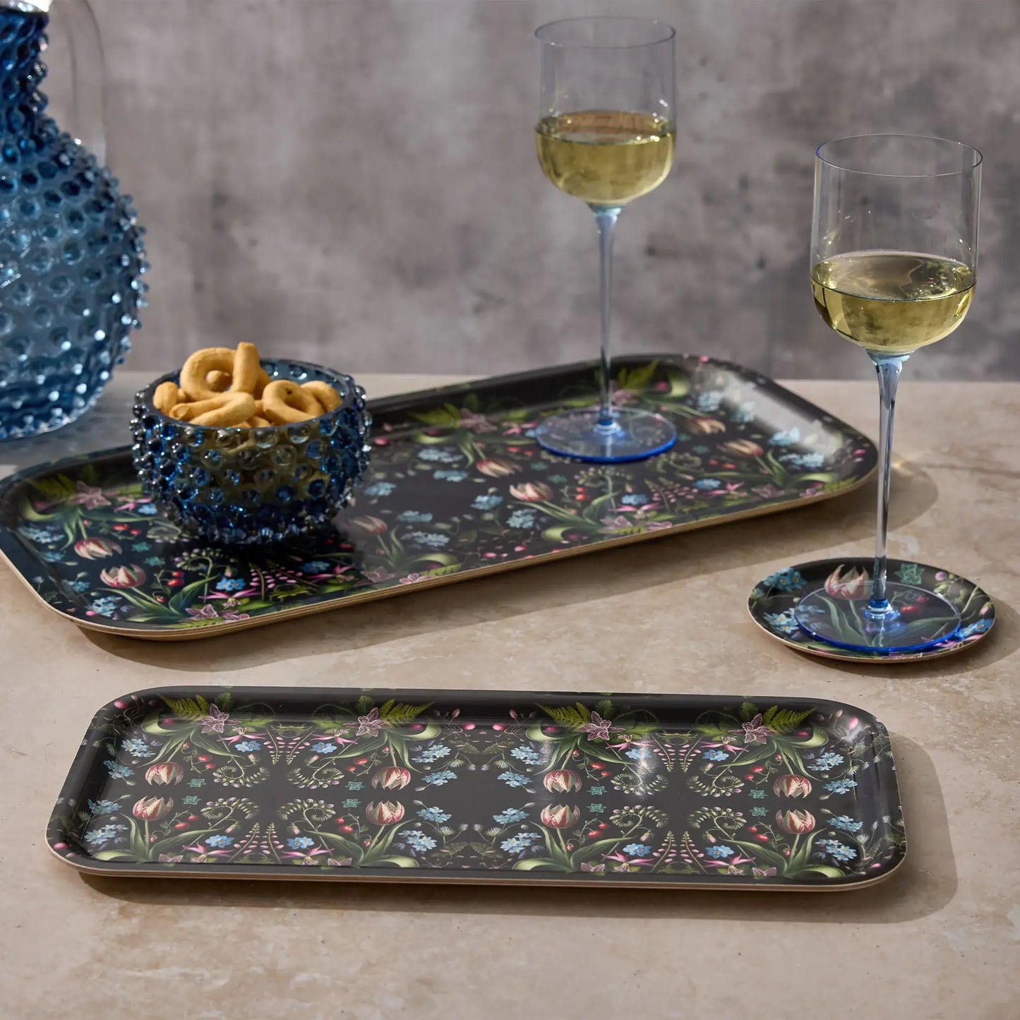 Forget-Me-Nots Mini Birchwood Tray