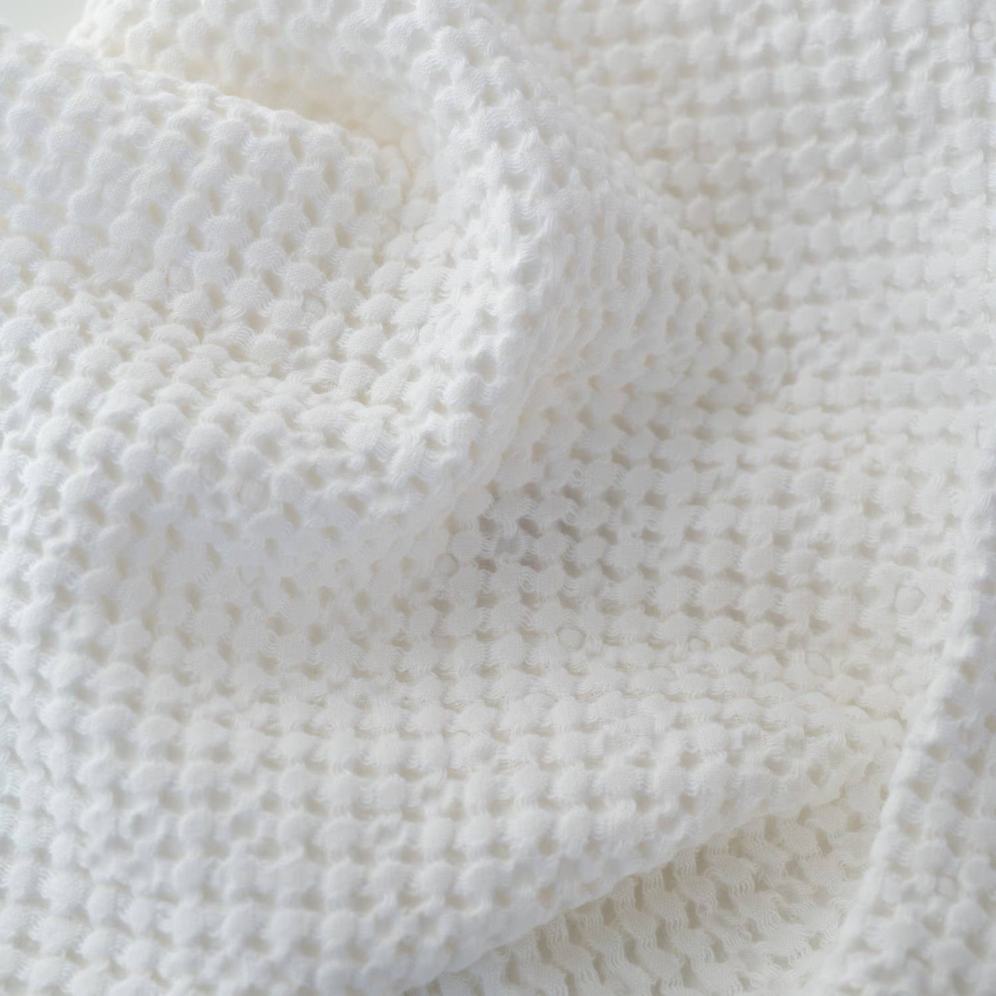 White Linen & Cotton Honeycomb Waffle Towels: 39"x55" | 100x140cm