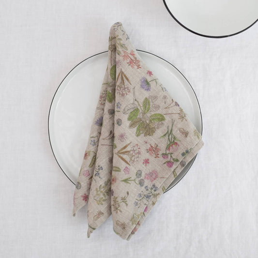 Botany Lightweight Linen Napkins Set of 4: 16"x16" | 40x40 cm