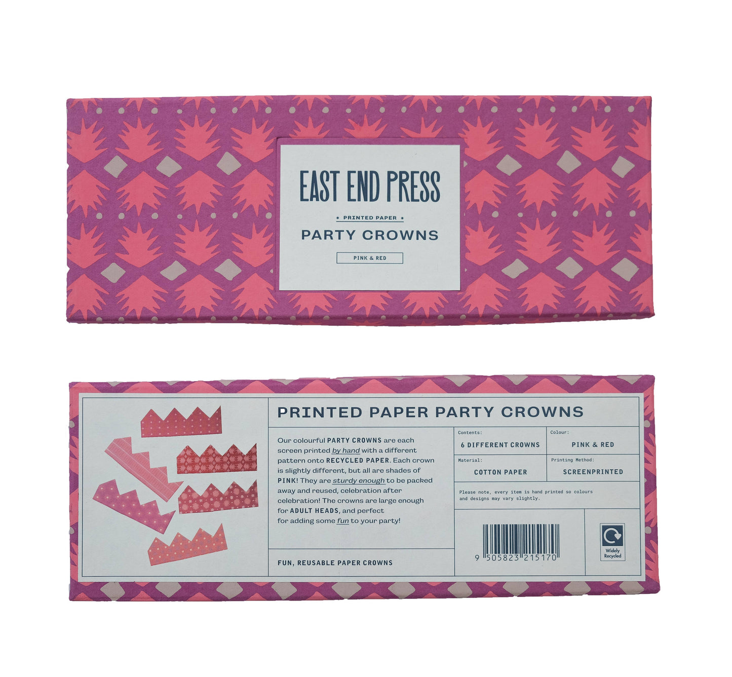 PINK & RED PAPER CROWNS