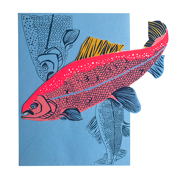 East End Press - Salmon Greeting Card