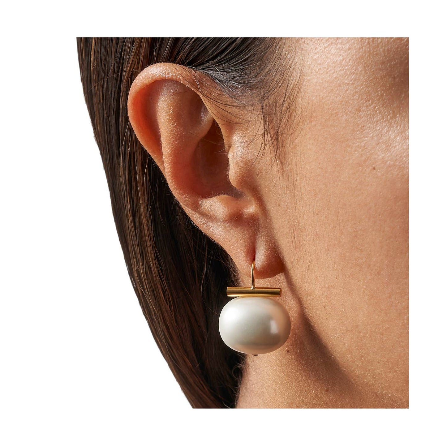 Statement Making Large Pebble Pearl Earrings