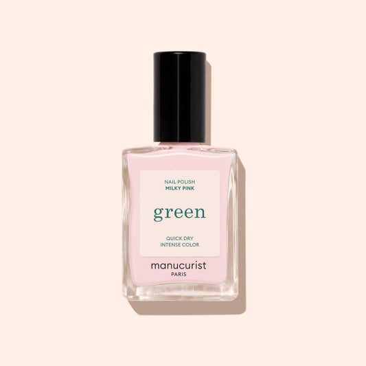 Manucurist Green Nail Polish in Milky Pink, Plant-Based, Made in France