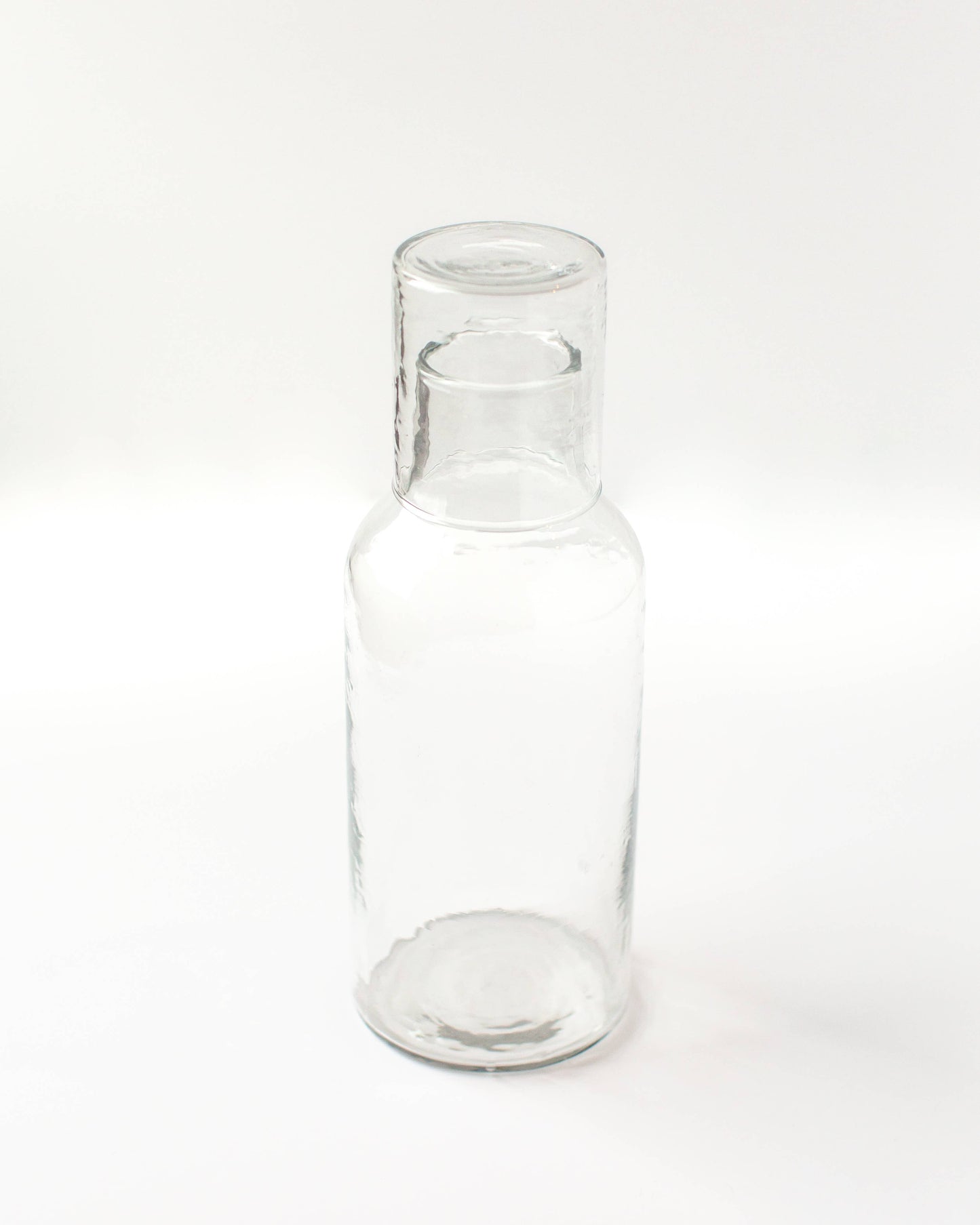 Handblown Hammered Glass Carafe: Amber