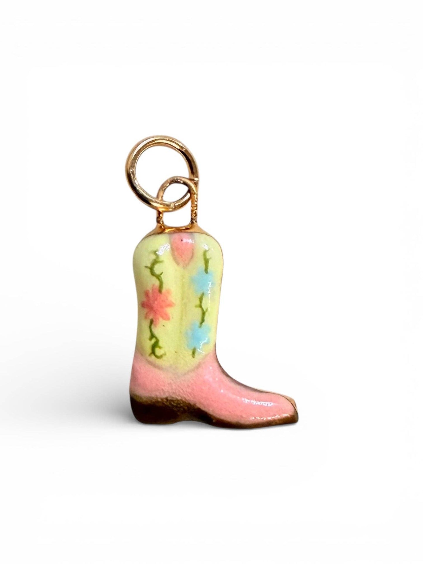 Cowboy Boot Charm: Aqua/Turquoise