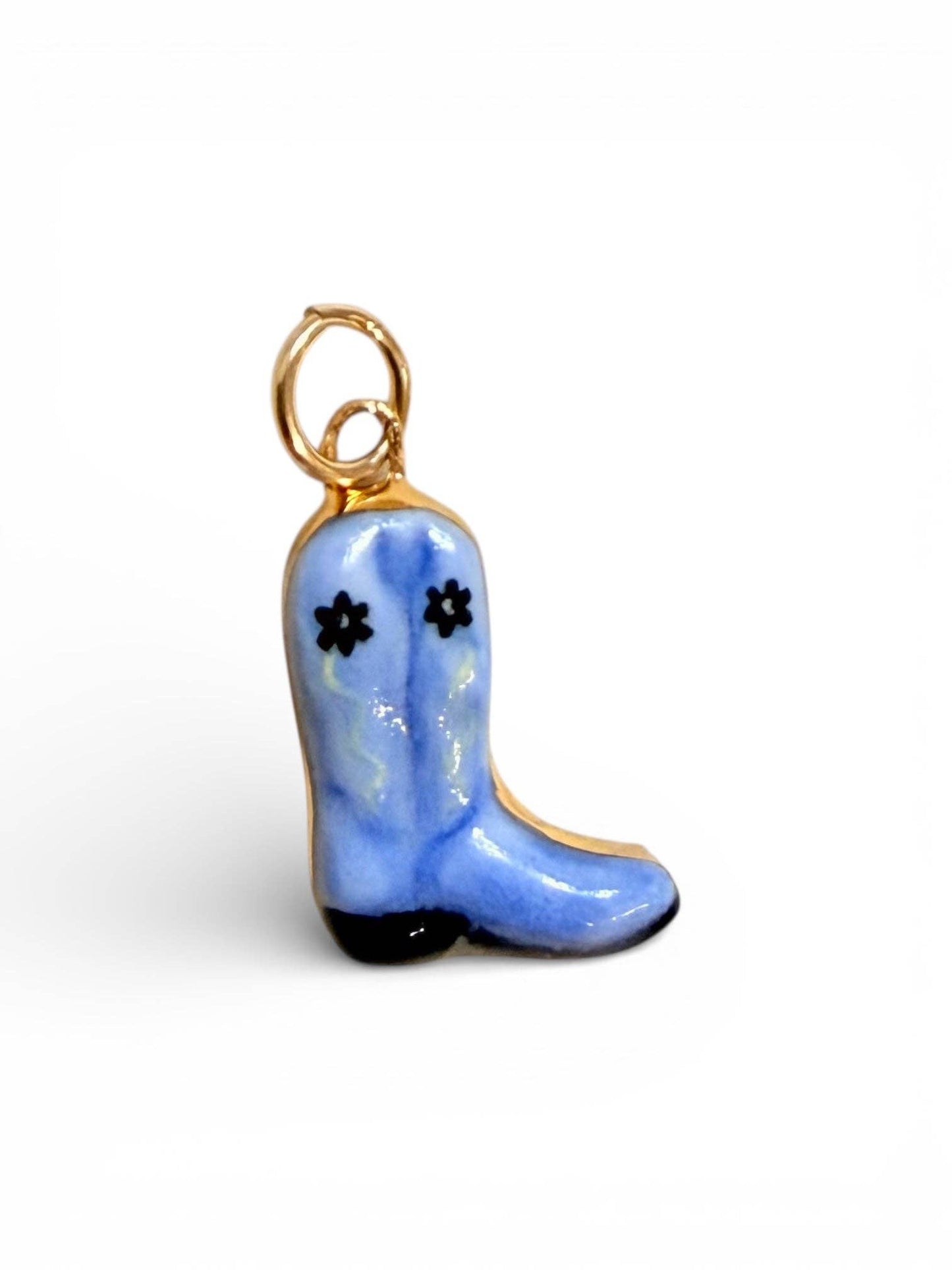 Cowboy Boot Charm: Aqua/Turquoise