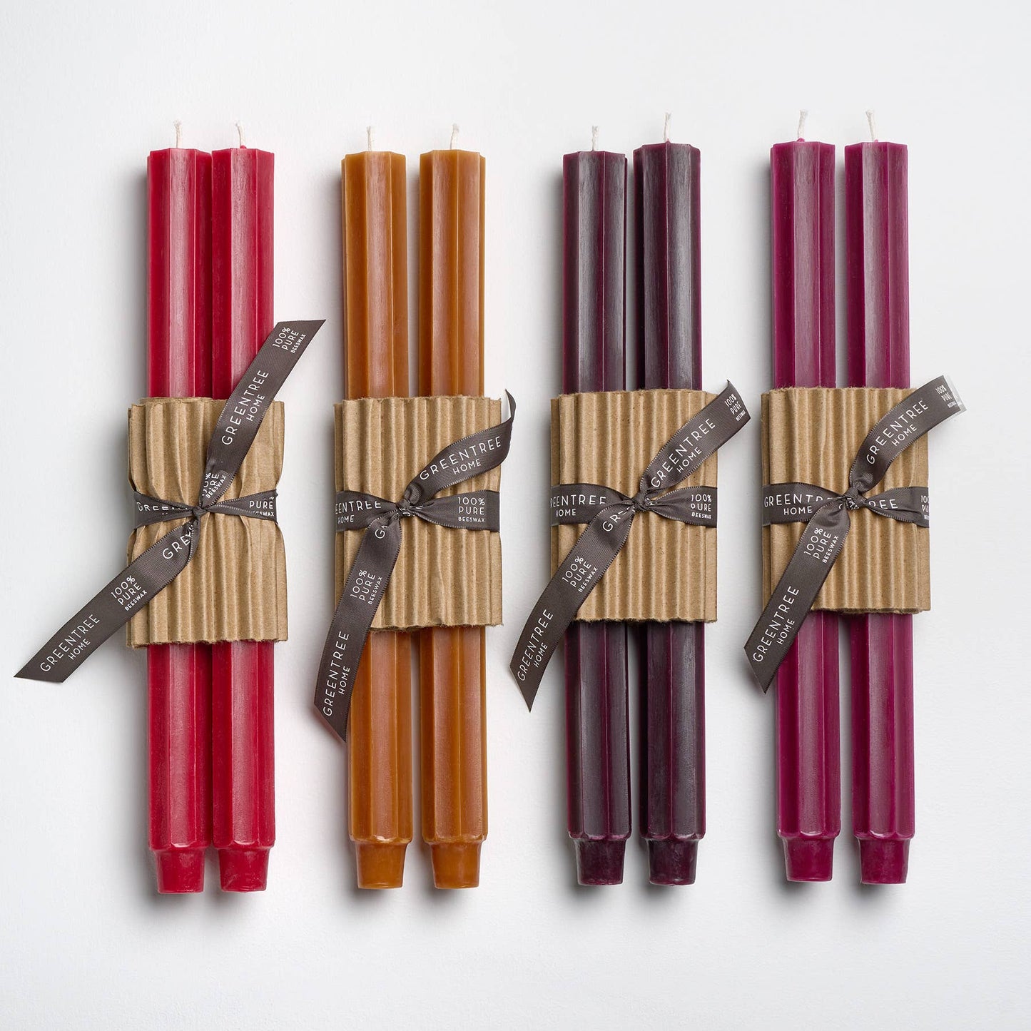 12" Fluted Church Tapers: Bittersweet