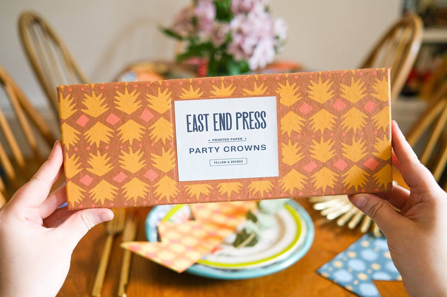 YELLOW & ORANGE PAPER CROWNS