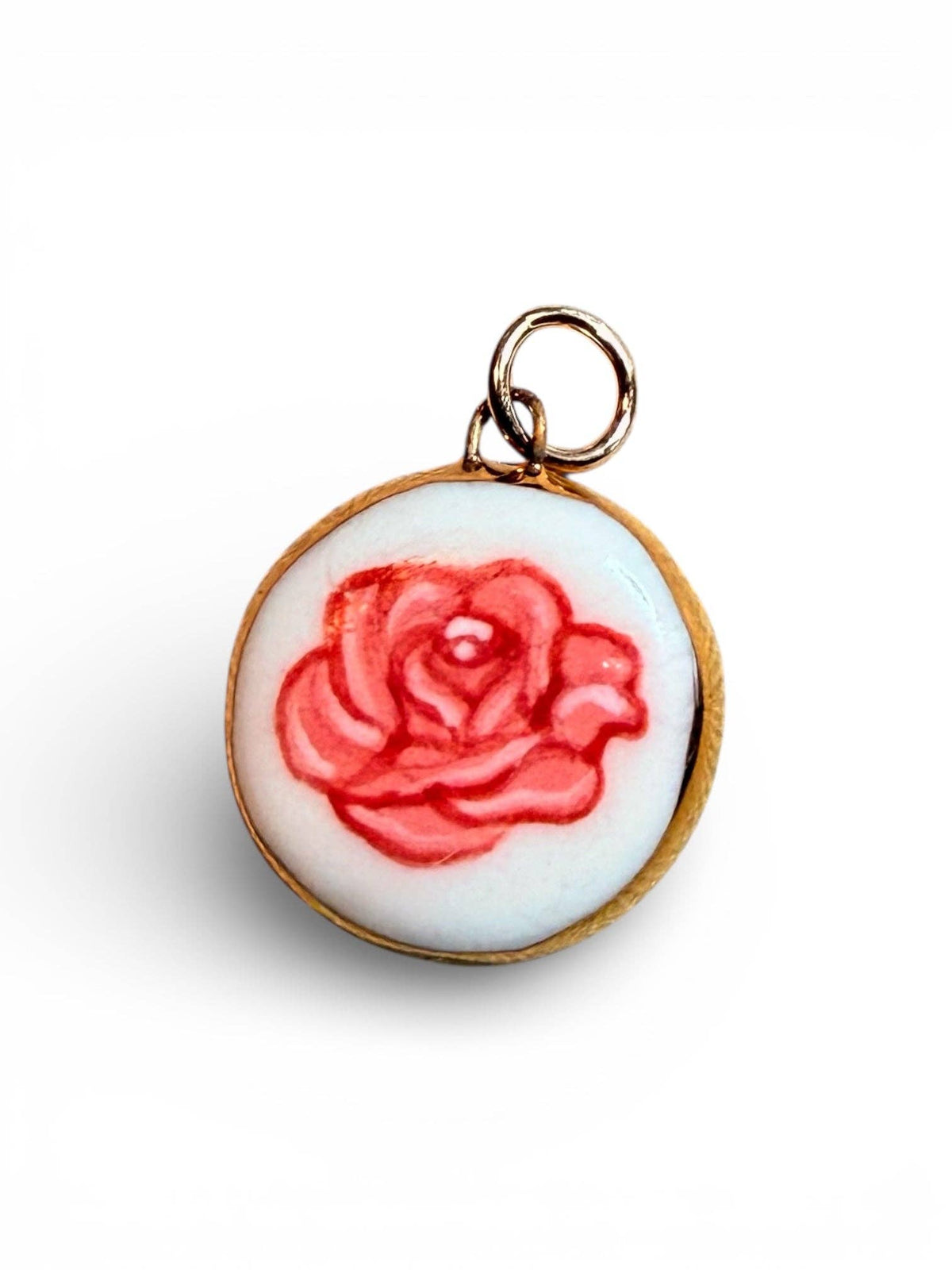 Pink Rose Charm: Small Circle