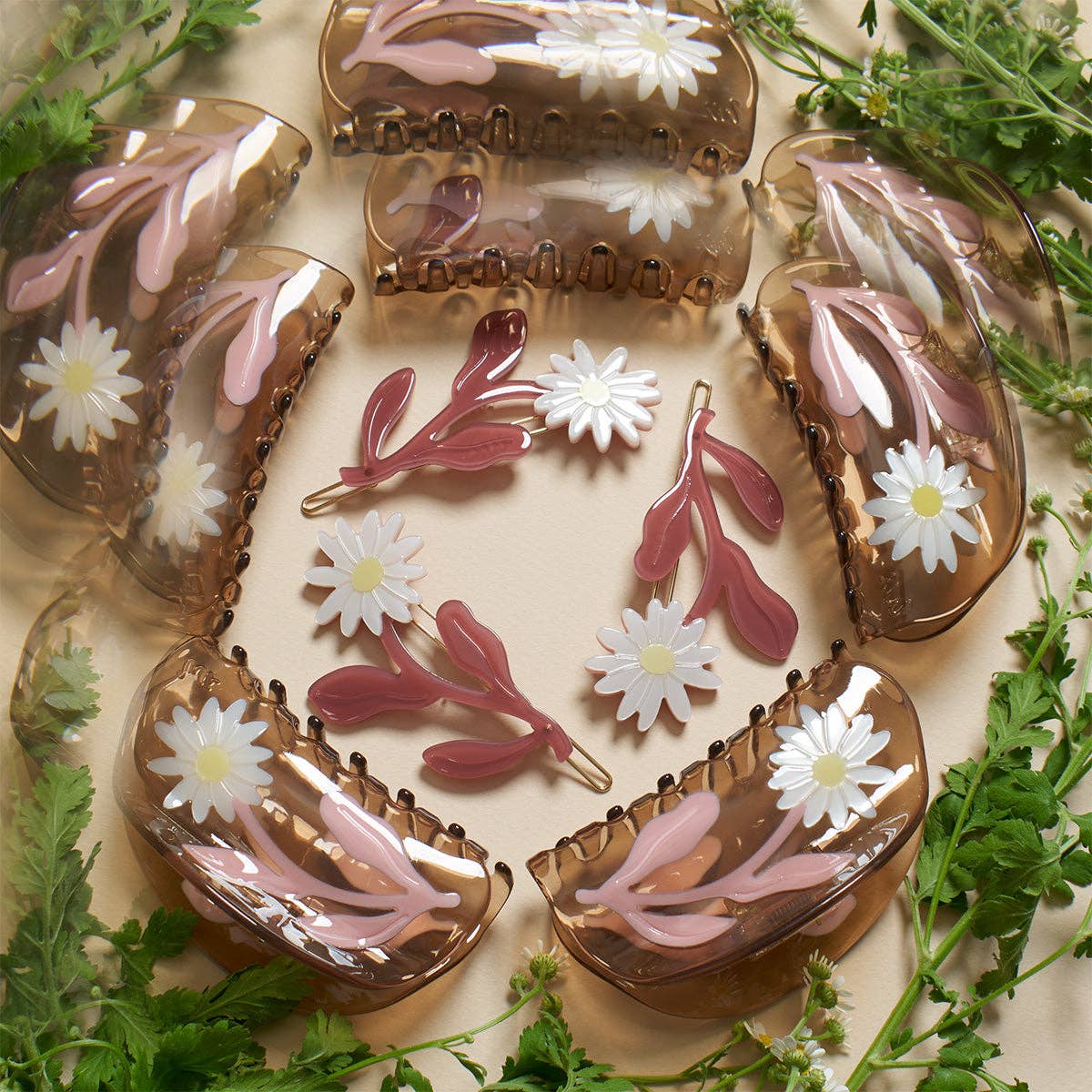 Marguerite Daisy Flower Vintage Style Women's Hair Claw