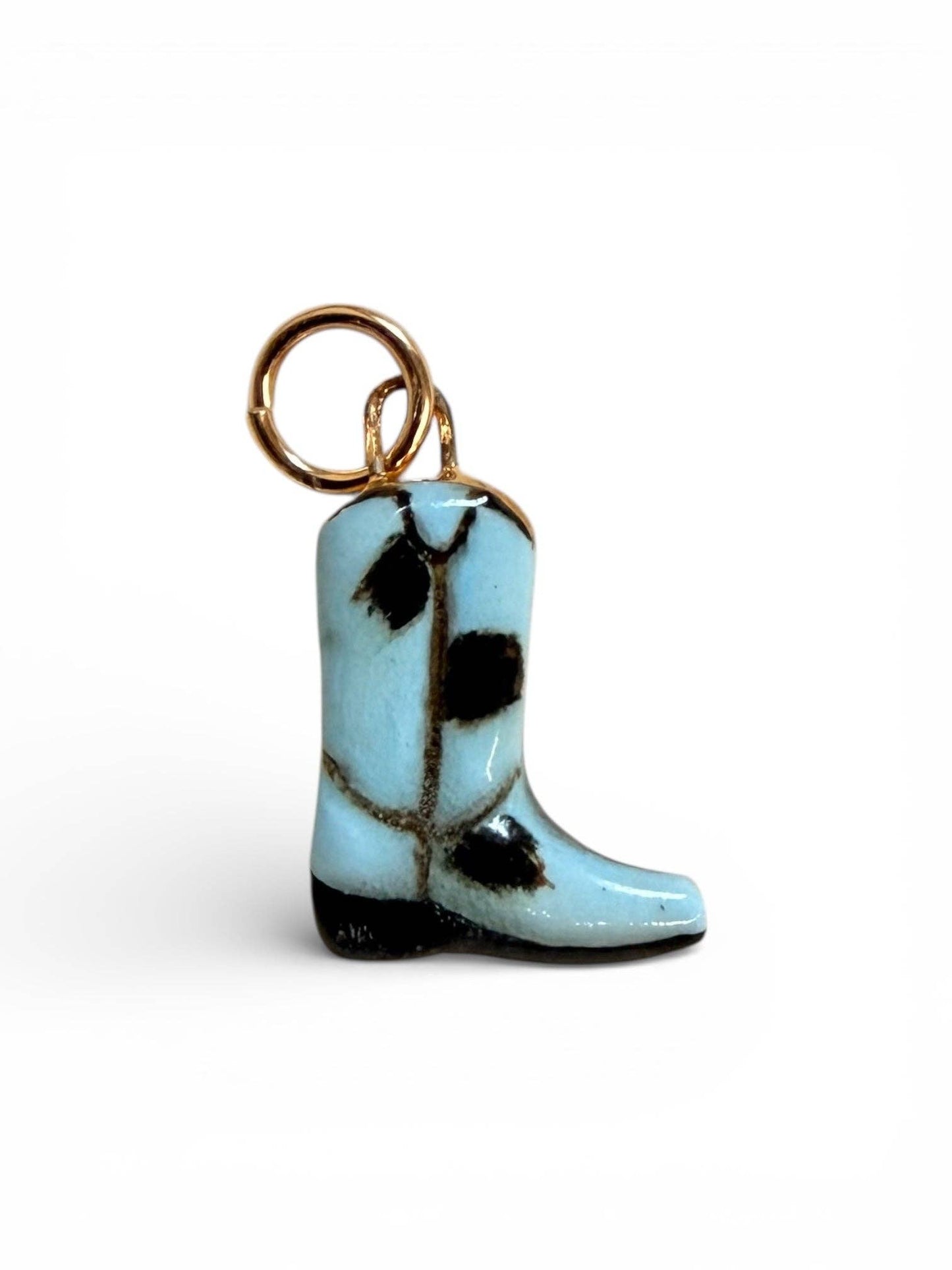 Cowboy Boot Charm: Aqua/Turquoise
