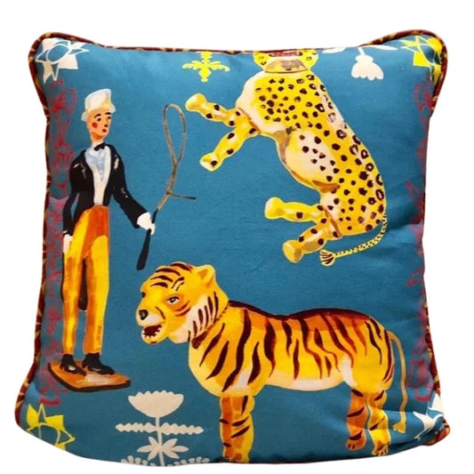 Circus Pillow Tiger Elephant 20 x 20