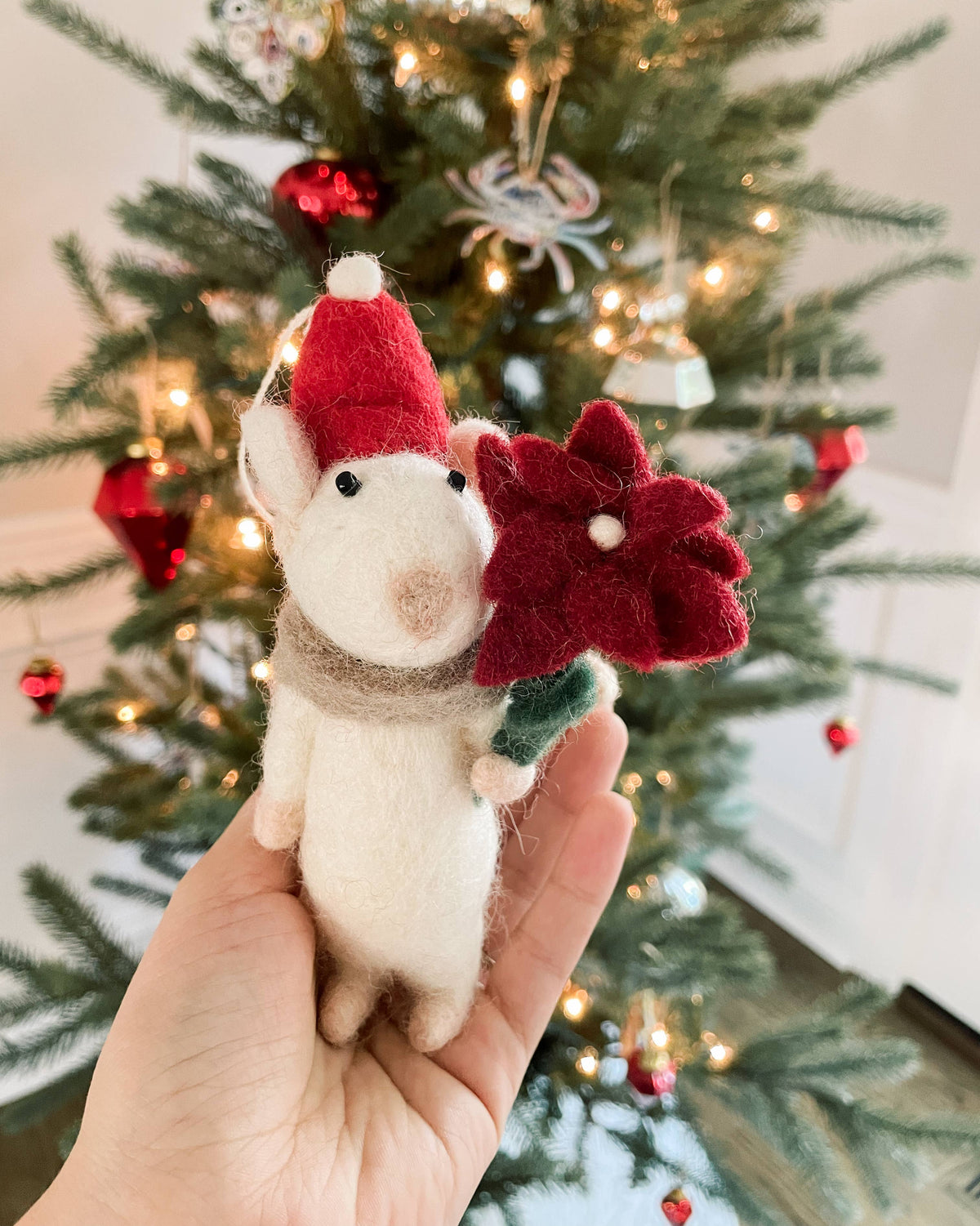Creative Women - FLOWER MOUSE FELT ORNAMENT | Handcrafted in Nepal
