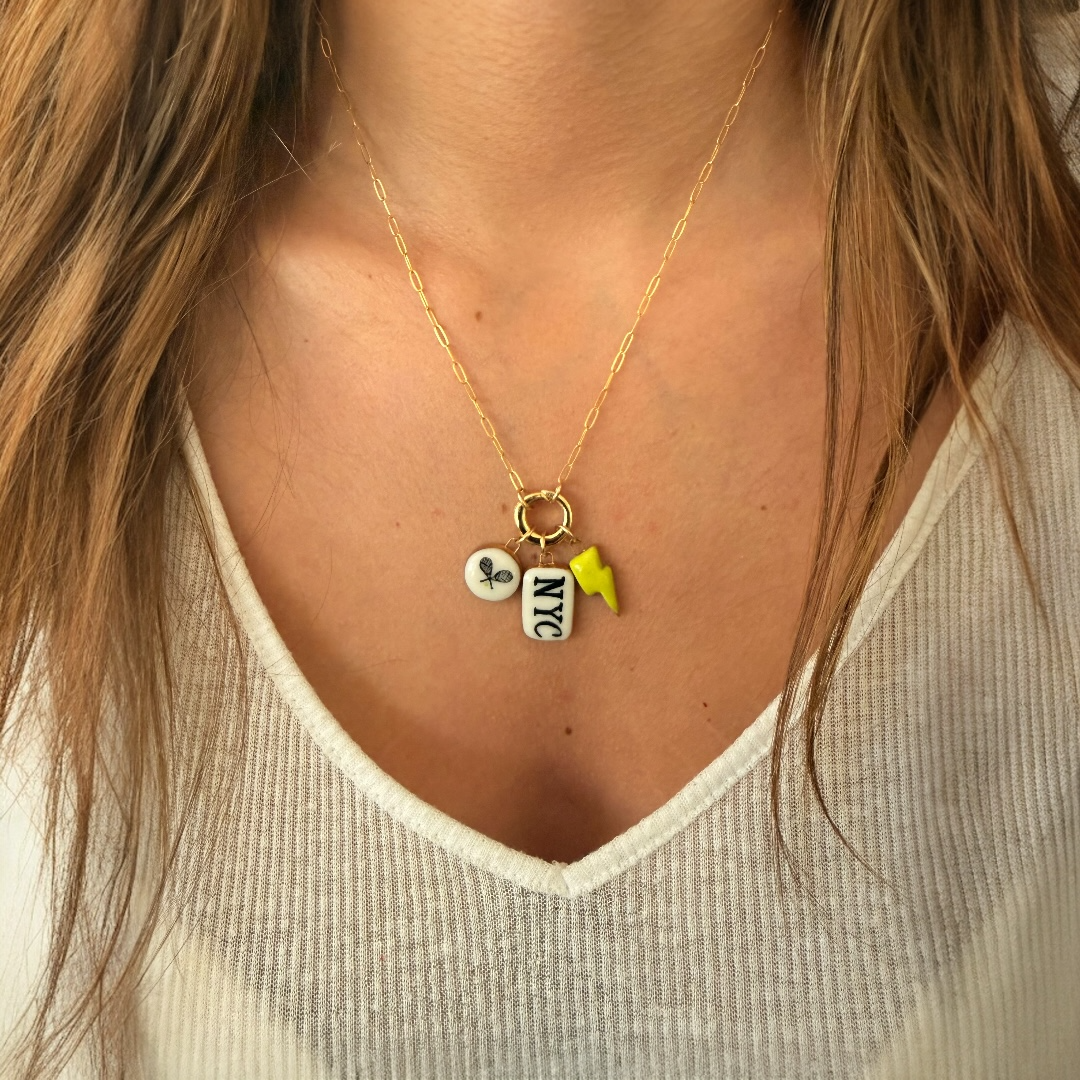 Tennis Charm: Gold Luster