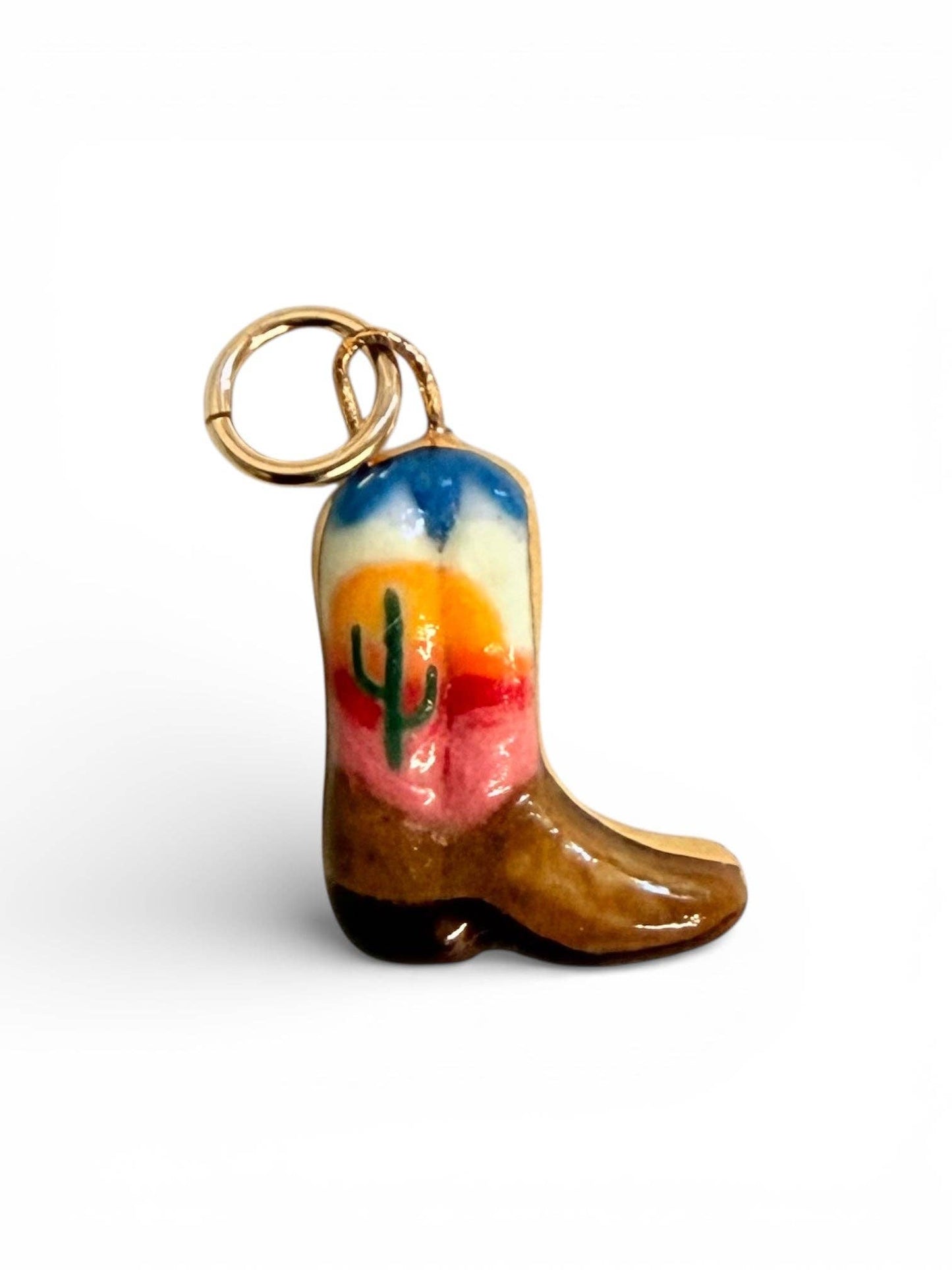 Cowboy Boot Charm: Aqua/Turquoise