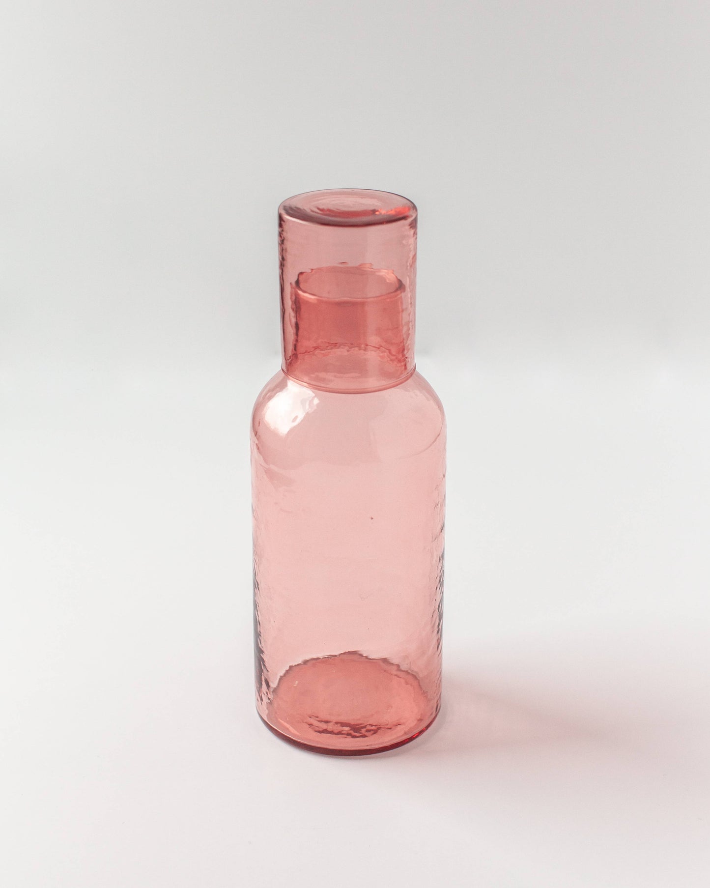 Handblown Hammered Glass Carafe: Amber