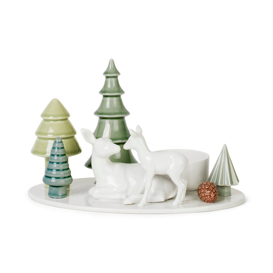 Winter Stories Deer & Fawn Candlestick