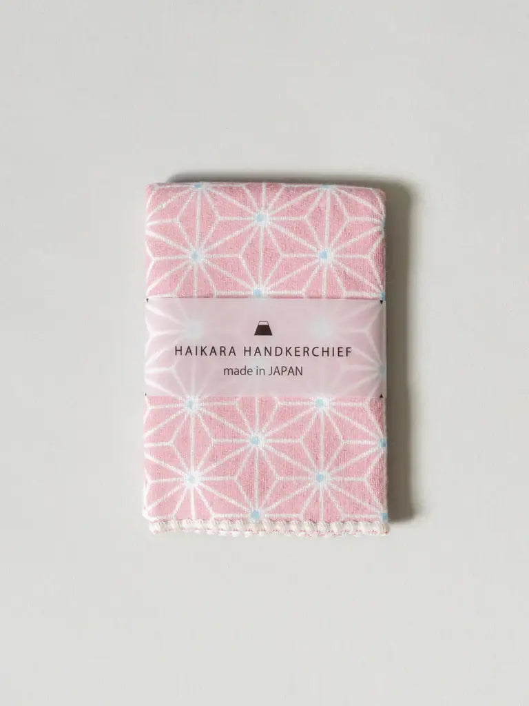 Haikara Little Handkerchief - Asanoha, Pink