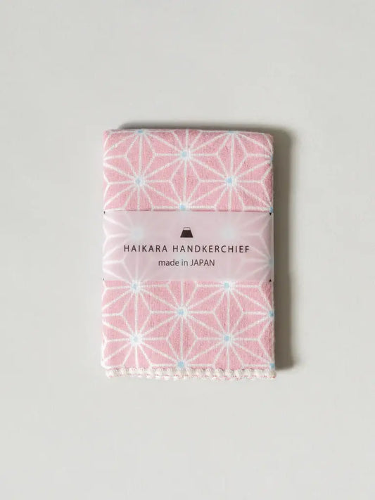 Haikara Little Handkerchief - Asanoha, Pink