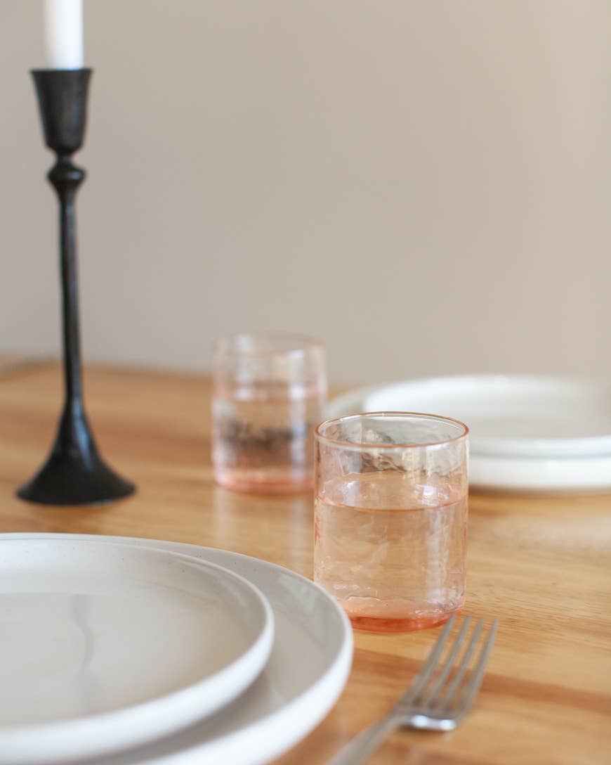 Handblown Hammered Glasses | Set of 4: Amber