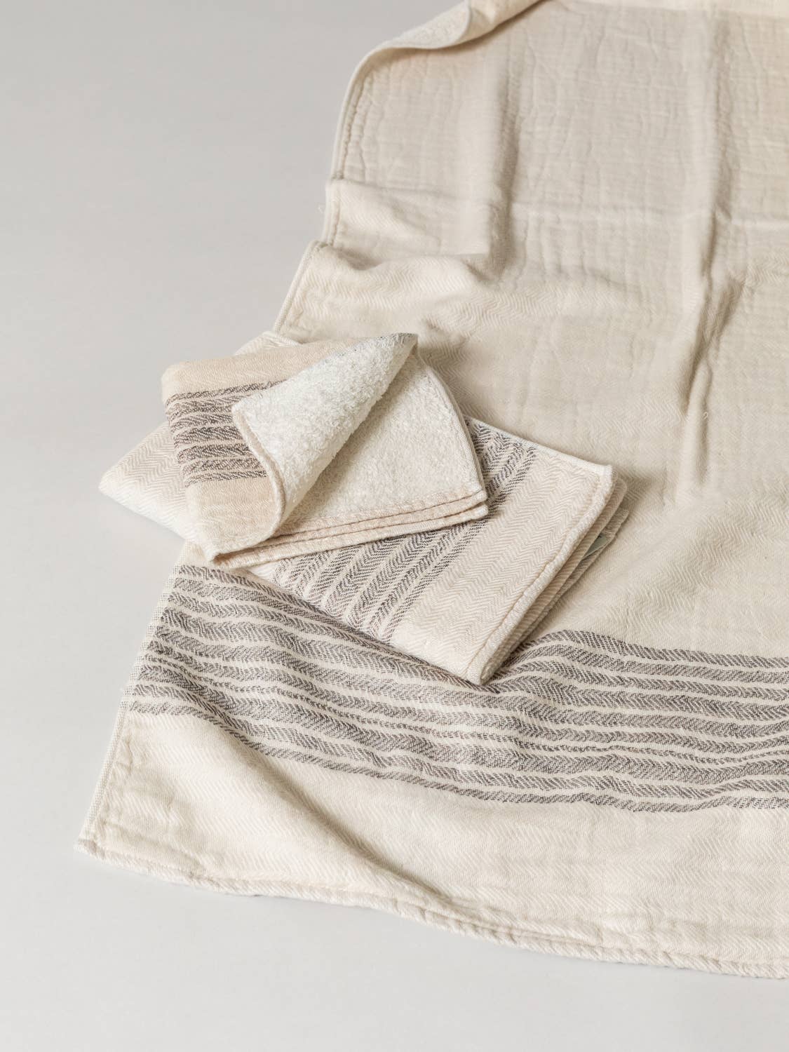 Flax Line Organics Towel - Brown-Beige: Hand Towel (M)