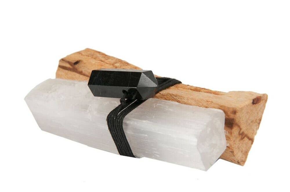 Serenity Wand: Black Tourmaline packaged in clear gift box