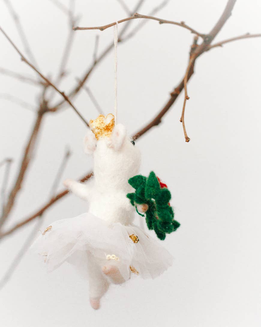 Creative Women - BALLERINA MOUSE FELT ORNAMENT | Handcrafted in Nepal